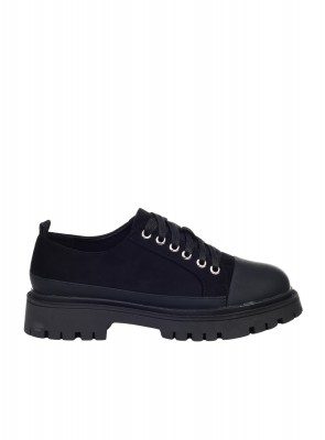 Ежедневни дамски обувки в черно  3C-25364 black suede