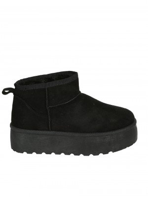 Ежедневни дамски боти от текстил в черно 2U-25503 all black
