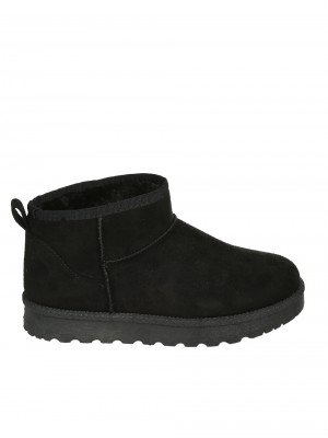 Ежедневни дамски боти от текстил в черно 2U-25508 black
