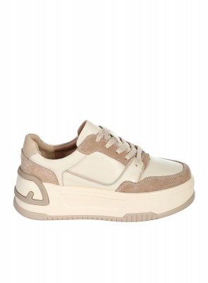 Ежедневни дамски обувки от естествена кожа и велур в бежово 3AF-25531 beige