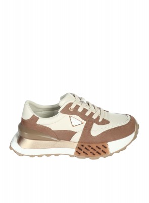 Ежедневни дамски обувки от естествена кожа и велур в бежово 3AF-25539 beige