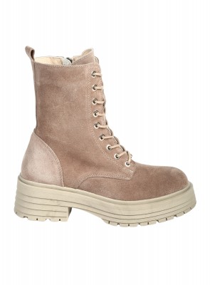 Ежедневни дамски боти от естествен велур в бежово 2AT-25690 beige