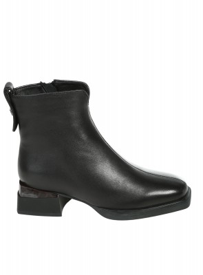 Ежедневни дамски боти от естествена кожа в черно 2AF-25581 black