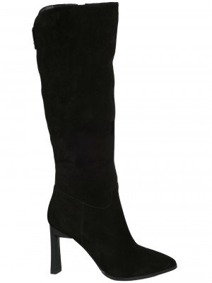 Елегантни дамски ботуши от естествен велур в черно 1I-25875 black suede
