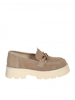 Ежедневни дамски обувки от естствен велур в бежово 3AF-25590 beige
