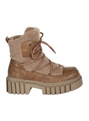 Ежедневни дамски боти в бежово 2R-25554 dk.beige