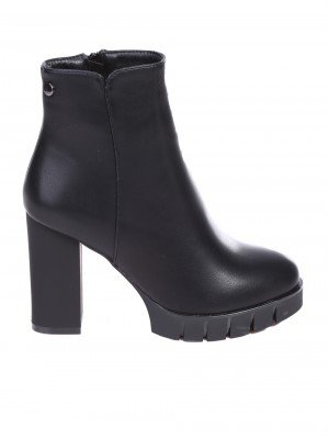 Дамски боти на ток в черно 2R-25559 black pu (24722)