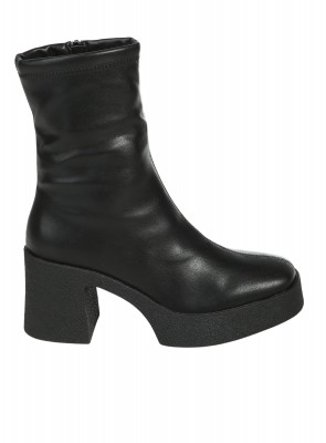 Дамски боти на ток в черно 2R-25620 black pu (22520)