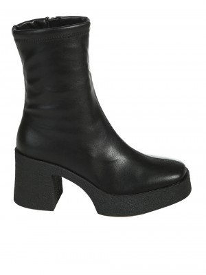 Дамски боти на ток в черно 2R-25620 black pu (22520)