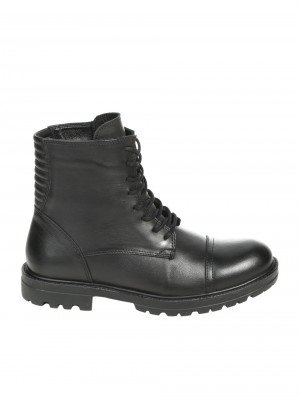 Ежедневни мъжки боти от естествена кожа в черно 6AT-25709 black (24802)