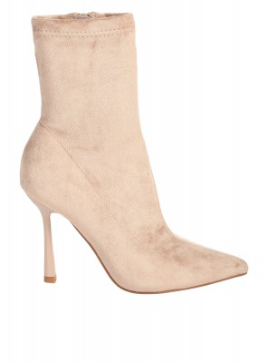 Елегантни дамски боти, на ток, в бежово 2M-25590 beige