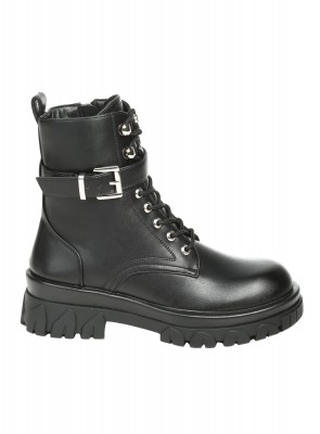 Ежедневни дамски боти от еко кожа в черно F256-H633 black