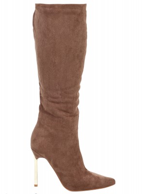 Елегантни дамски ботуши в бежово 1M-25991 khaki