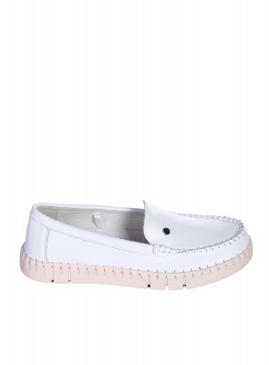 Ежедневни дамски мокасини от естествена кожа 3AF-26023 white