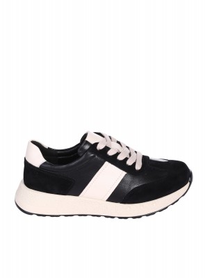 Ежедневни дамски обувки на платформа от естествена кожа 3AF-26027 black