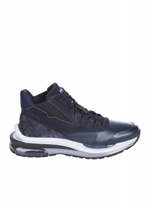 Ежедневни мъжки боти от естествена кожа в цвят navy 152-16062 L1 navy