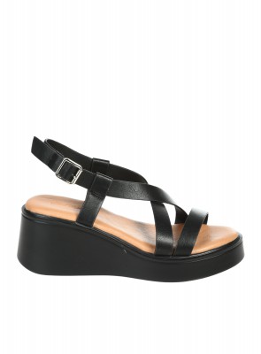 Ежедневни дамски сандали на платформа от еко кожа 4C-26080 black