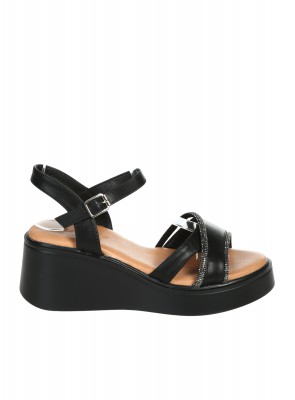 Ежедневни дамски сандали на платформа от еко кожа  4C-26081 black