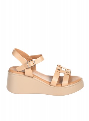 Ежедневни дамски сандали на платформа от еко кожа 4C-26082 beige