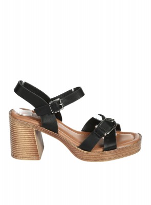 Ежедневни дамски сандали на ток от еко кожа 4C-26084 black