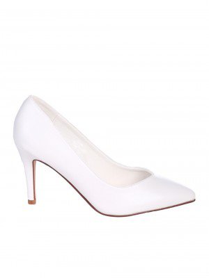 Елегантни дамски обувки на висок ток в бяло 3M-26038 white (25029)