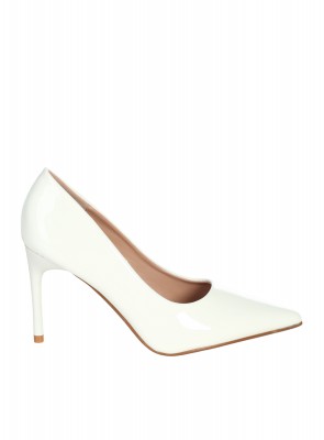 Елегантни дамски обувки, на висок ток в бяло 3M-26052 white