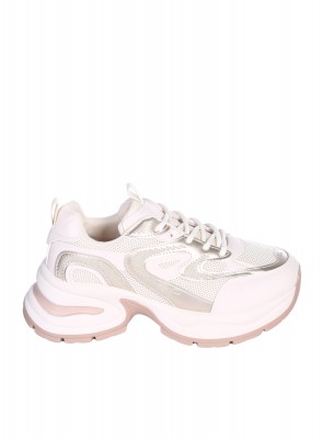 Ежедневни дамски обувки в бежов/златист цвят 3U-26066 beige