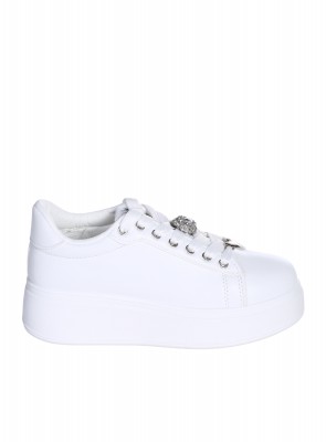 Ежедневни дамски обувки в бяло 3U-26068 white pu