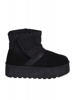 Ежедневни дамски боти от текстил в черно 2U-25994 black