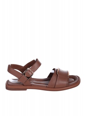 Ежедневни дамски сандали от естествена кожа в бежово 4AT-26258 tan