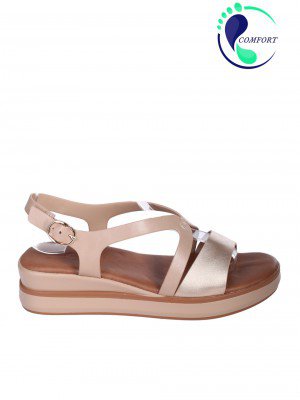Ежедневни дамски сандали в бежов/златист цвят 4H-26099 beige