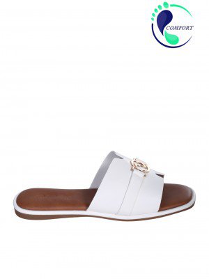 Ежедневни дамски чехли в бяло  5H-26098 white