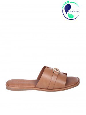 Ежедневни дамски чехли в камел 5H-26098 camel