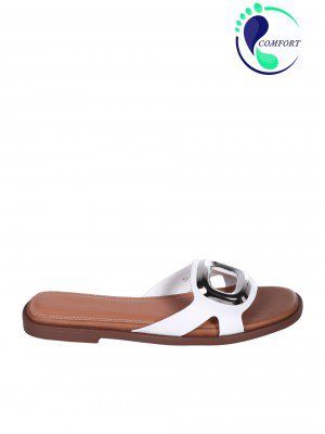 Ежедневни дамски чехли в бяло  5H-26105 white