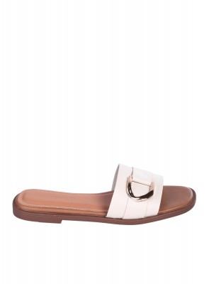 Ежедневни дамски чехли в бежово 5H-26107 beige