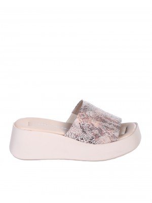 Ежедневни дамски чехли от естествен велур в бежово 5AT-26270 beige