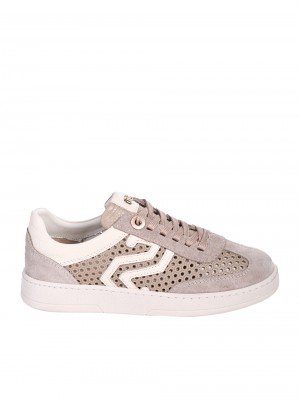 Ежедневни дамски обувки от естествен велур с перфорации 3AT-26272 beige