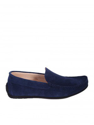 Ежедневни мъжки обувки от естествен велур в синьо 7AT-26299(25355) ocean