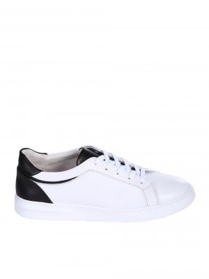 Ежедневни мъжки обувки от естествена кожа в бяло 7AT-26304 white