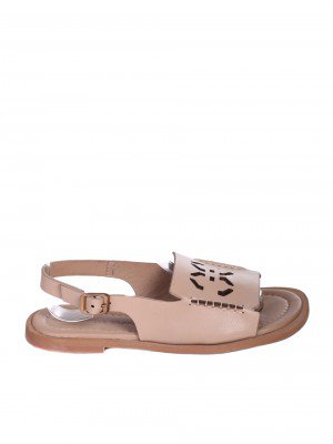 Ежедневни дамски сандали от естествена кожа в бежово 4AT-26240 nude