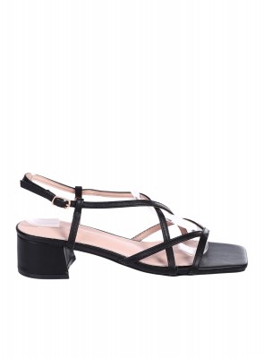 Ежедневни дамски сандали, на ток, в черно 4M-26048 black