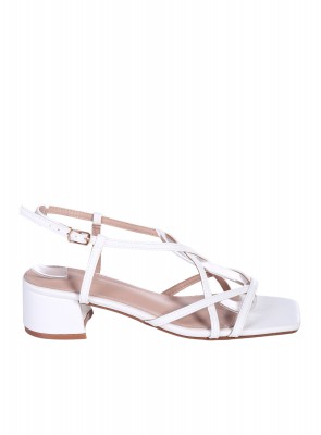 Ежедневни дамски сандали, на ток, в бяло 4M-26048 all white 