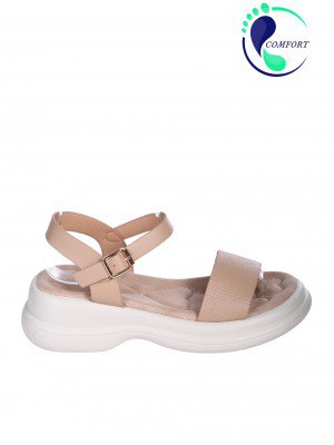 Ежедневни дамски сандали, на платформа, в бежово 4H-26096 beige 