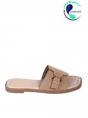 Ежедневни дамски чехли в бежово 5H-26108 beige