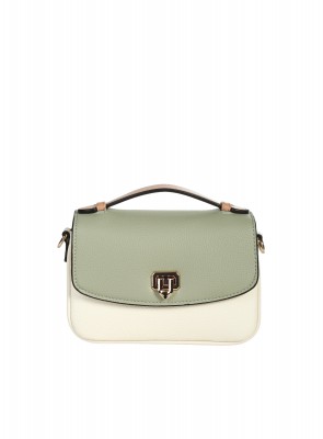 Ежедневна дамска чанта в зелено/бежов цвят 9Q-26154 green