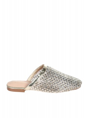 Ежедневни дамски чехли в златисто 5M-26060 lt.gold