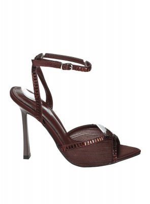 Елегантни дамски сандали на висок ток в кафяво 4M-26198 brown