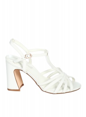 Елегантни дамски сандали на висок ток в бяло 4M-26199 white