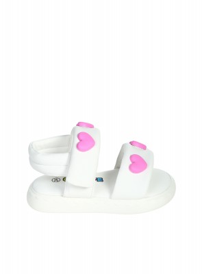 Ежедневни детски сандали в бяло/розово 17P-26129 white