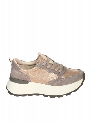 Ежедневни дамски обувки от естествена кожа и велурт в бежово 3AF-26502 beige